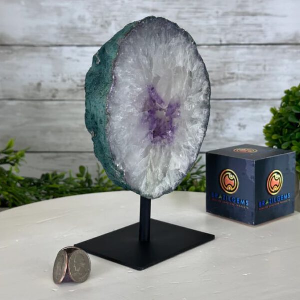 Amethyst kristal slice op standaard