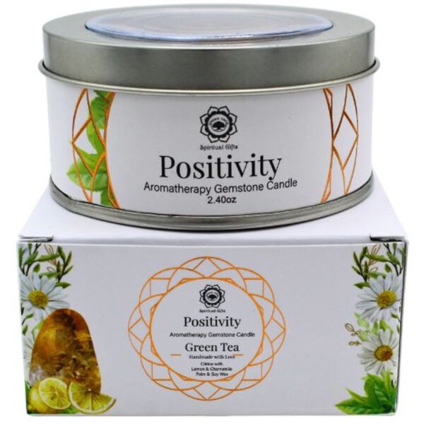 Green Tree Gemstone Candle Positivity Green Tea 70g