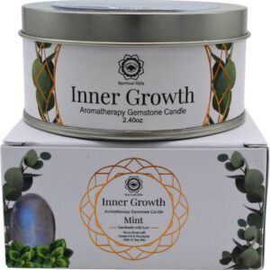 Green Tree - edelsteen - geurkaars - Inner Growth - maansteen - Mint 70g