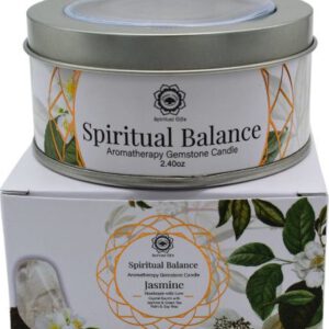 Green Tree - edelsteen - geurkaars - Spiritual Balance - bergkristal - Jasmine 70g