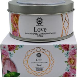 Green Tree - edelsteen kaars - rozenkwarts - Love Rose 70g