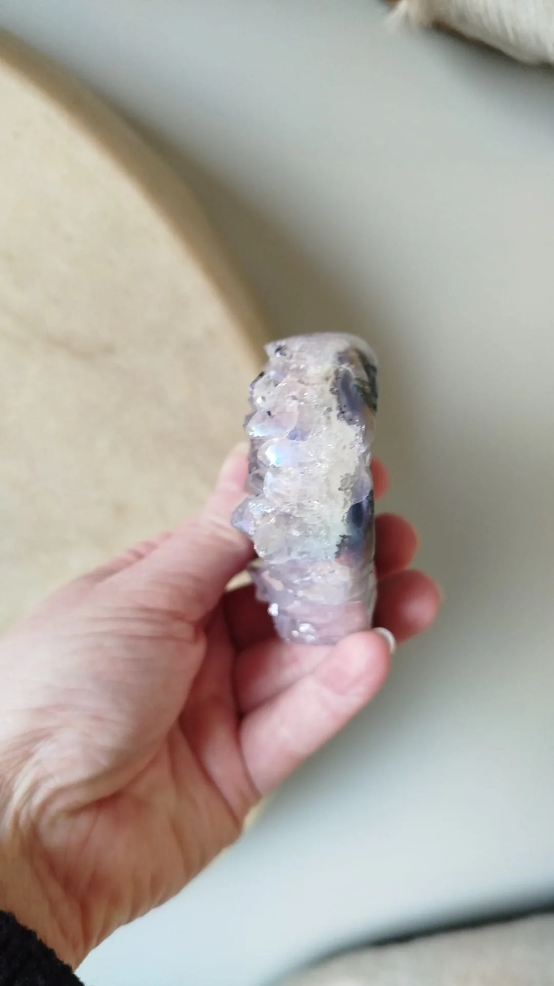 Amethist hart met aura coating -( 9 x 7 cm) - Afbeelding 3