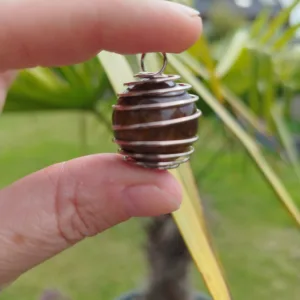 Tijgeroog edelsteenbol (20mm) met kooihanger (kopie)