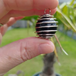 Obsidiaan edelsteenbol (20mm) met kooihanger