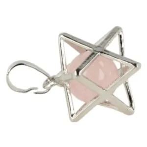 Roze kwarts Merkabah kooihanger